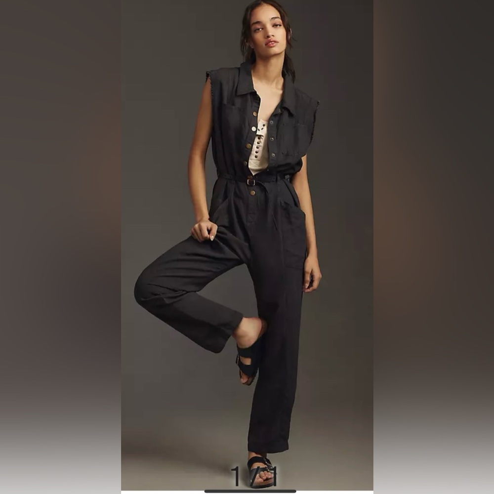 Anthropologie Pilcro Sleeveless Mechanic Romper Size‎ S Small NWT